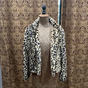 Leopard Print Faux Fur Jacket